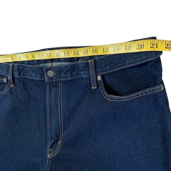 Lands' End New Square Rigger Traditional Fit Denim Dark Blue Jeans 42X26 Classic - Picture 12 of 16